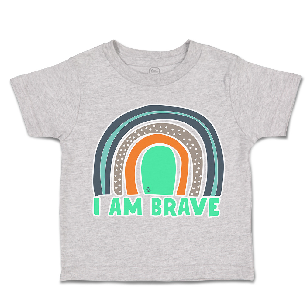 Toddler T-Shirt I Am Brave Rainbow Cotton Boy & Girl Clothes Funny Tee - Picture 10 of 14