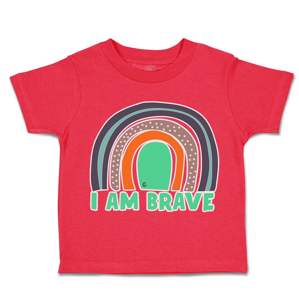 Toddler T-Shirt I Am Brave Rainbow Cotton Boy & Girl Clothes Funny Tee - Picture 11 of 14