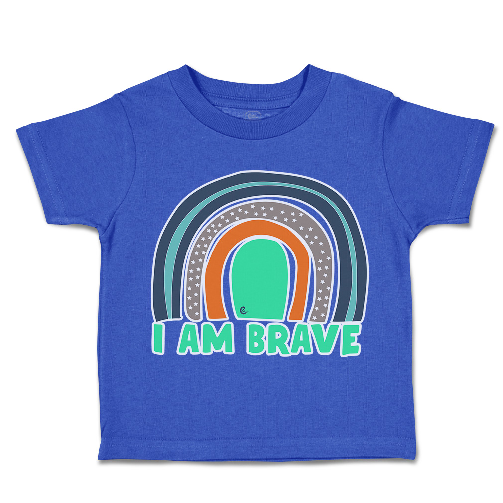 Toddler T-Shirt I Am Brave Rainbow Cotton Boy & Girl Clothes Funny Tee - Picture 12 of 14