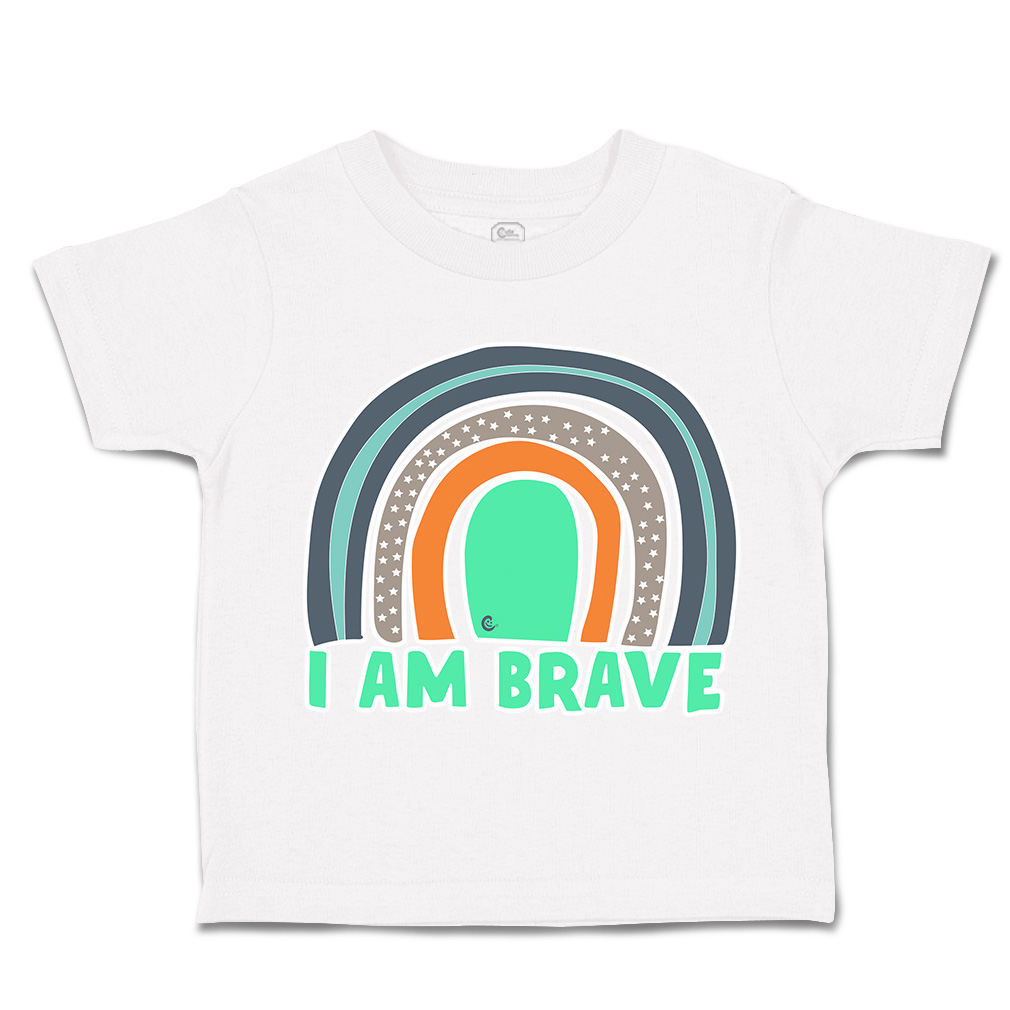 Toddler T-Shirt I Am Brave Rainbow Cotton Boy & Girl Clothes Funny Tee - Picture 13 of 14