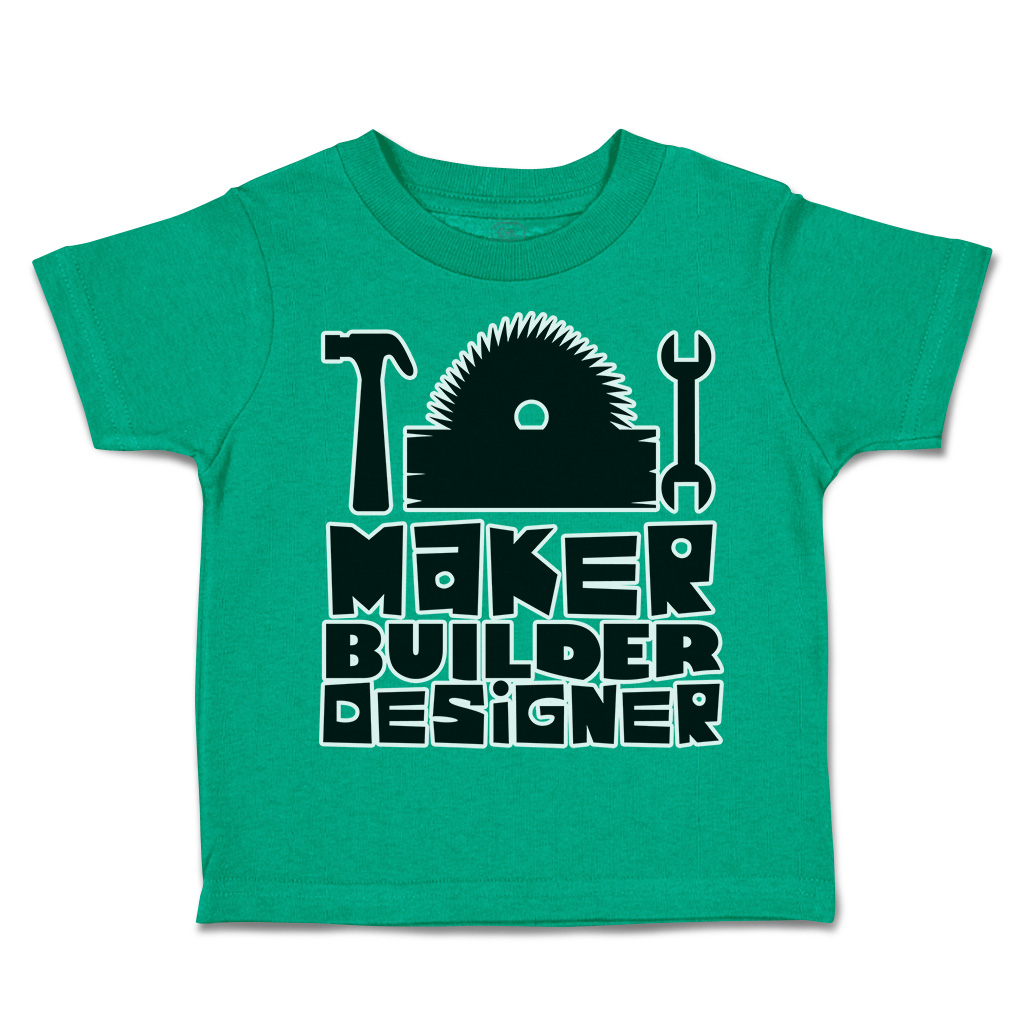 Toddler T-Shirt Maker Builder Designer Hammer Cotton Boy & Girl Clothes - Picture 8 of 14