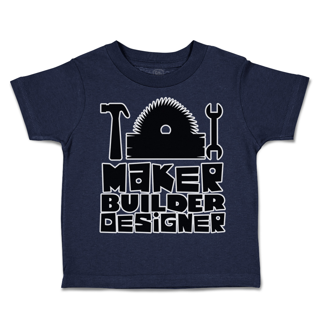 Toddler T-Shirt Maker Builder Designer Hammer Cotton Boy & Girl Clothes - Picture 9 of 14