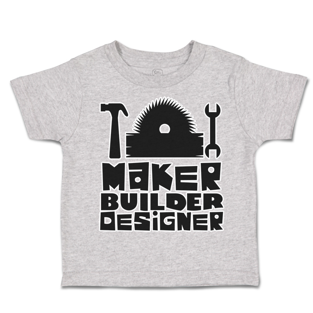 Toddler T-Shirt Maker Builder Designer Hammer Cotton Boy & Girl Clothes - Picture 10 of 14