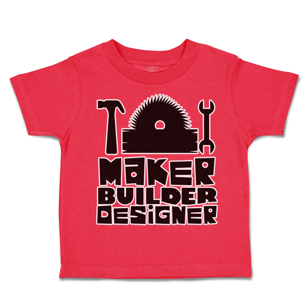 Toddler T-Shirt Maker Builder Designer Hammer Cotton Boy & Girl Clothes - Picture 11 of 14