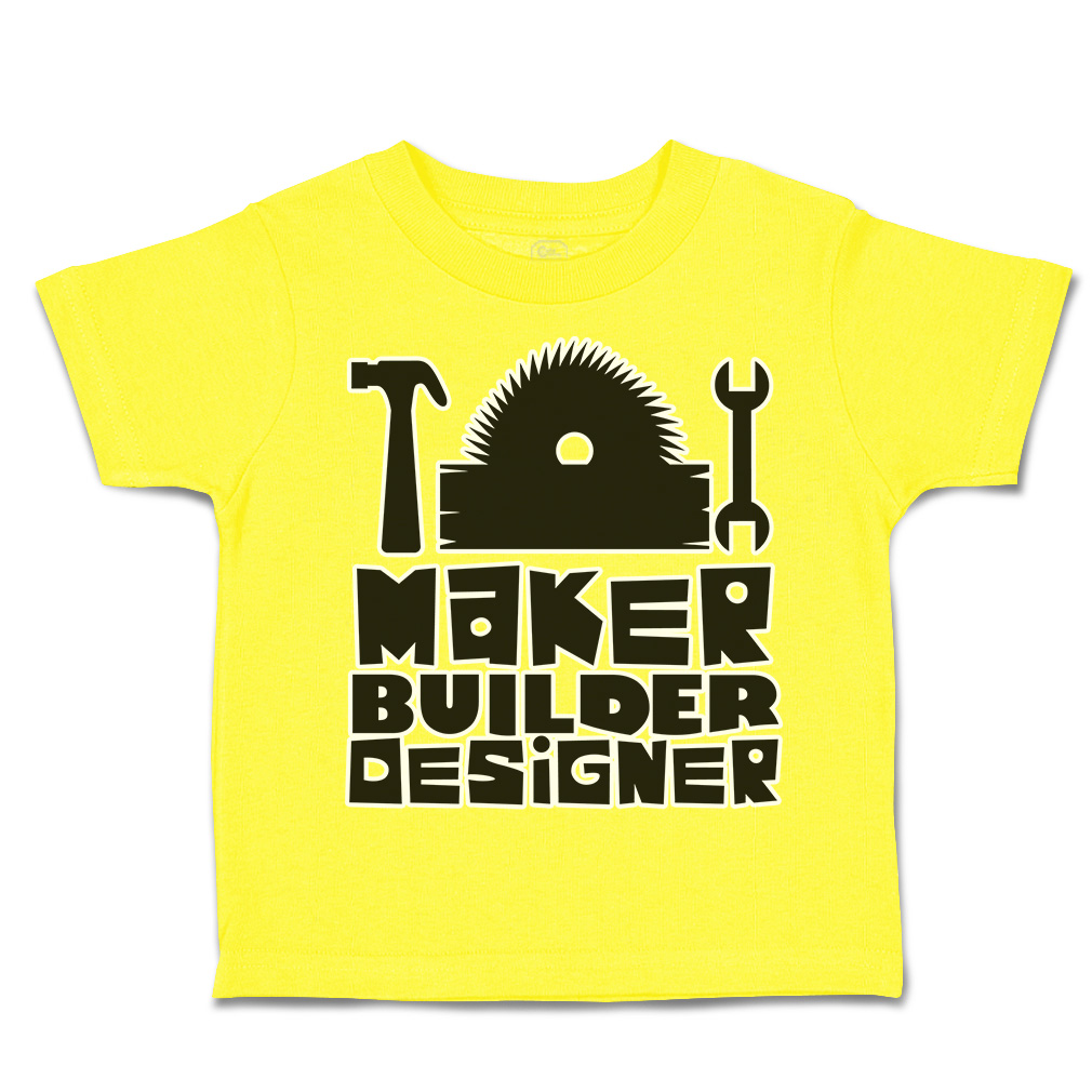Toddler T-Shirt Maker Builder Designer Hammer Cotton Boy & Girl Clothes - Picture 14 of 14