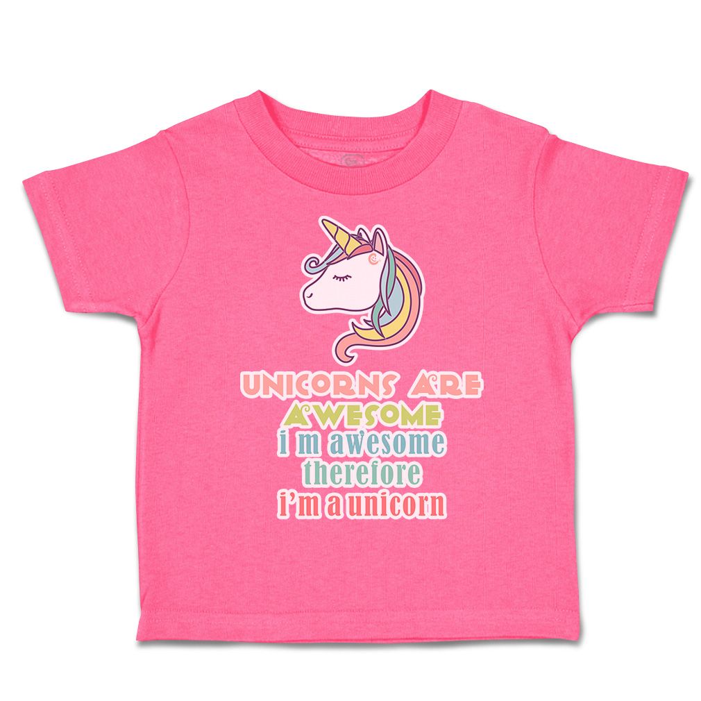 Toddler T-Shirt Unicorn Awesome Cotton Boy & Girl Clothes Funny Tee - Picture 7 of 14