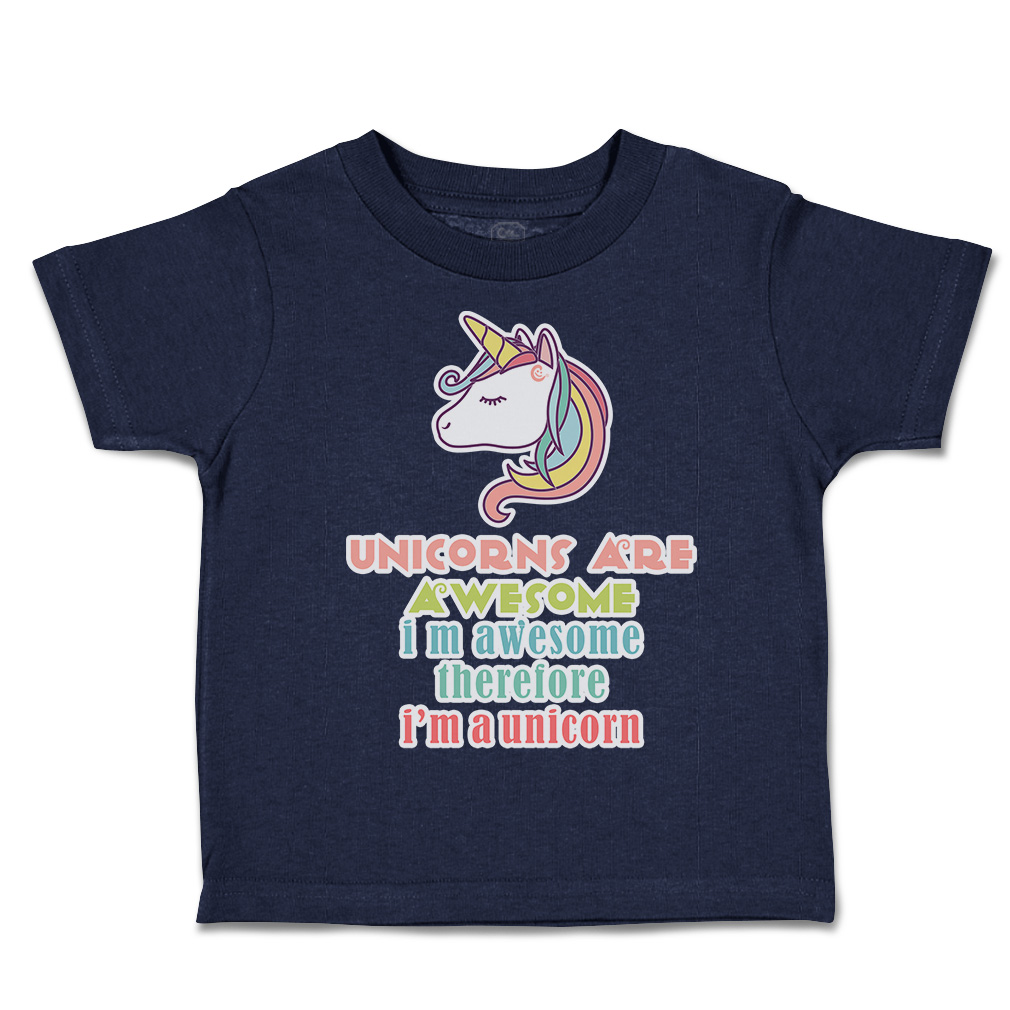Toddler T-Shirt Unicorn Awesome Cotton Boy & Girl Clothes Funny Tee - Picture 9 of 14