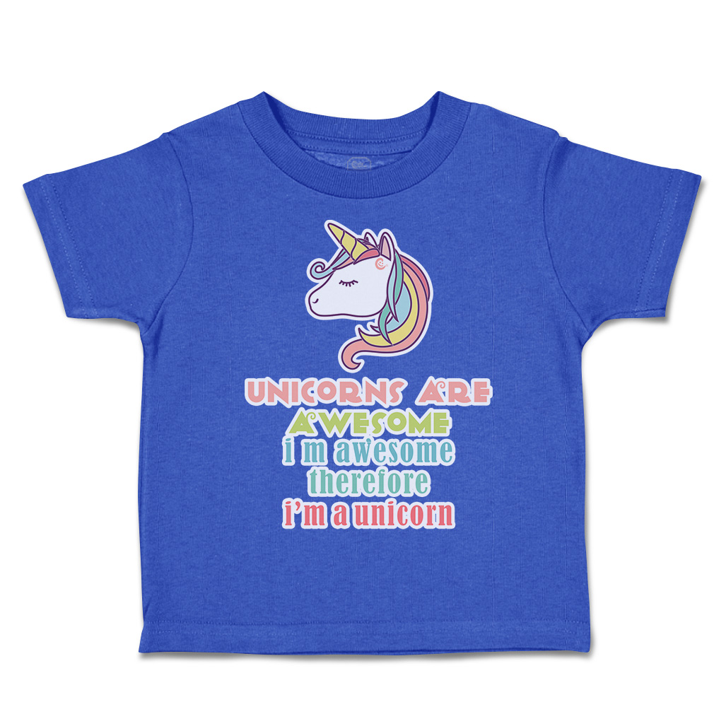 Toddler T-Shirt Unicorn Awesome Cotton Boy & Girl Clothes Funny Tee - Picture 12 of 14