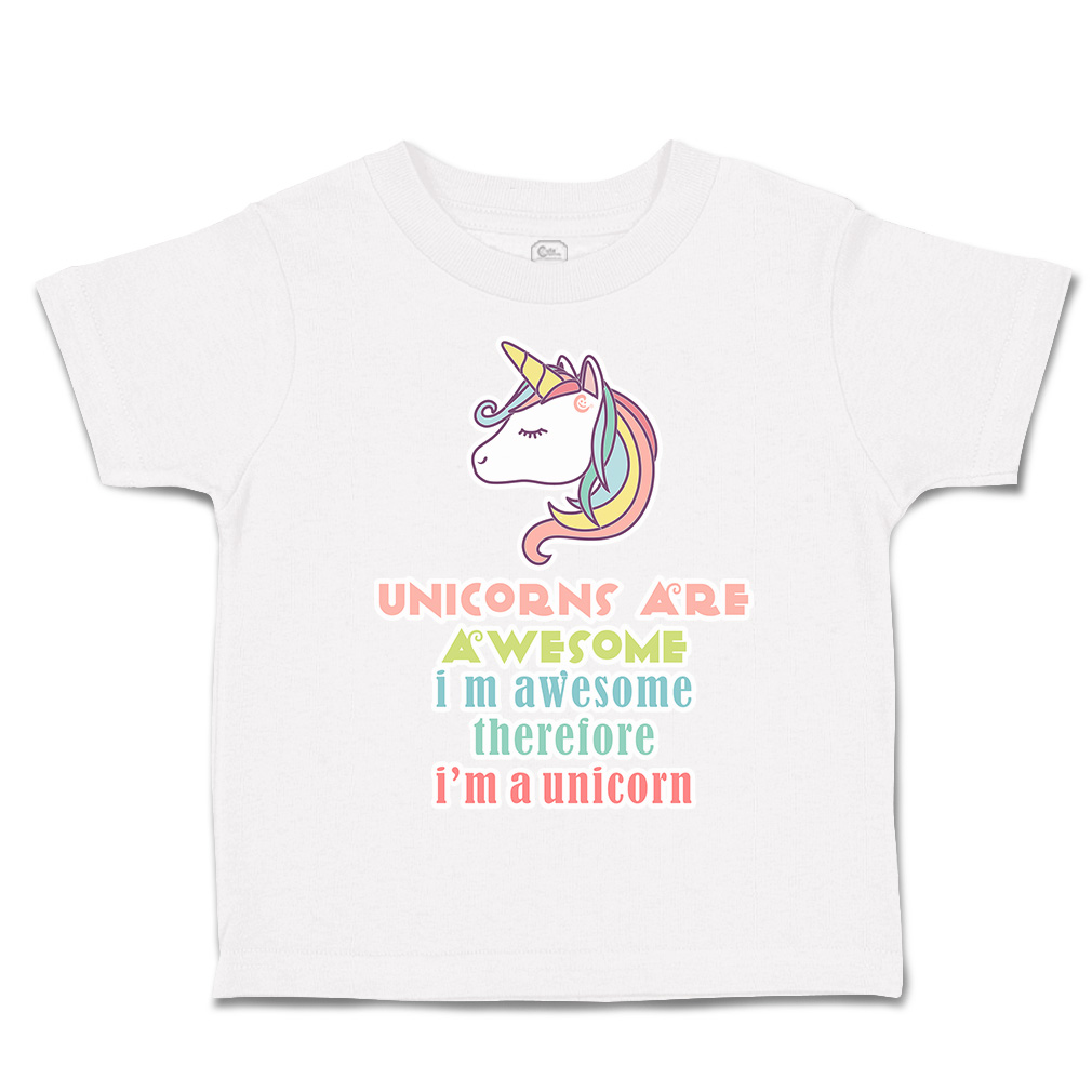 Toddler T-Shirt Unicorn Awesome Cotton Boy & Girl Clothes Funny Tee - Picture 13 of 14