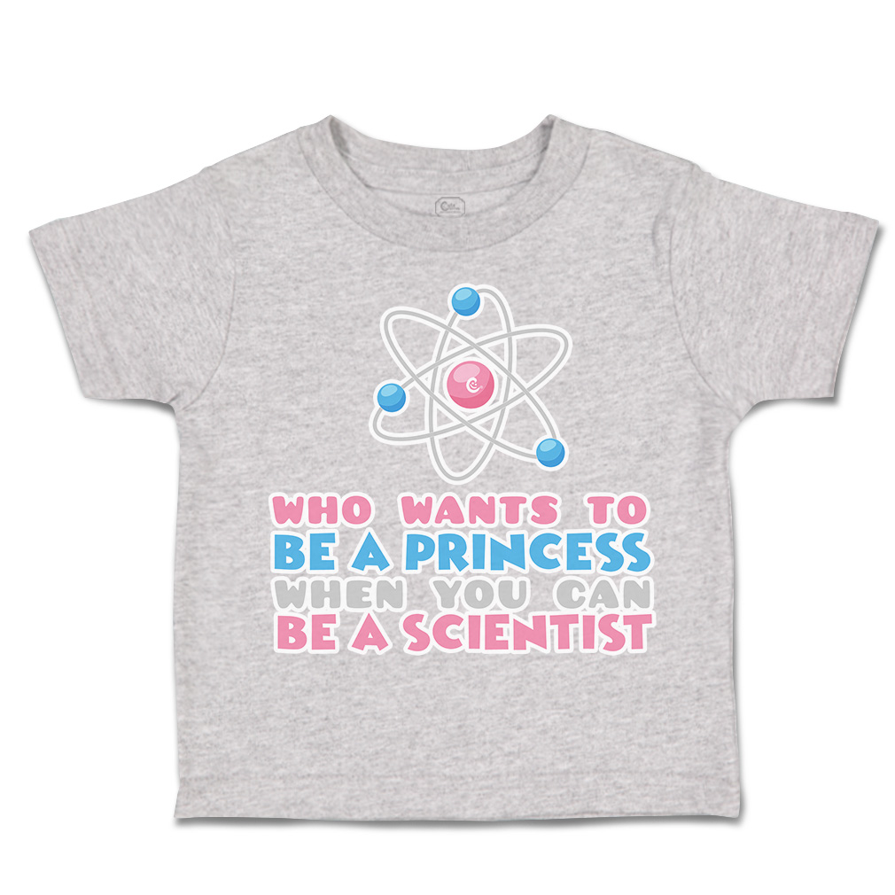 Toddler T-Shirt Wants to Be Princess Scientist Cotton Boy & Girl Clothes - Picture 10 of 14