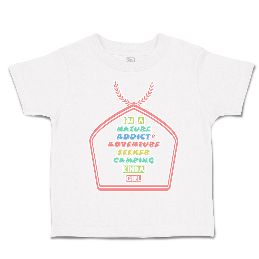 Toddler T-Shirt Nature Addict Adventure Seeker Camping Girl Boy & Girl Clothes - Picture 13 of 14