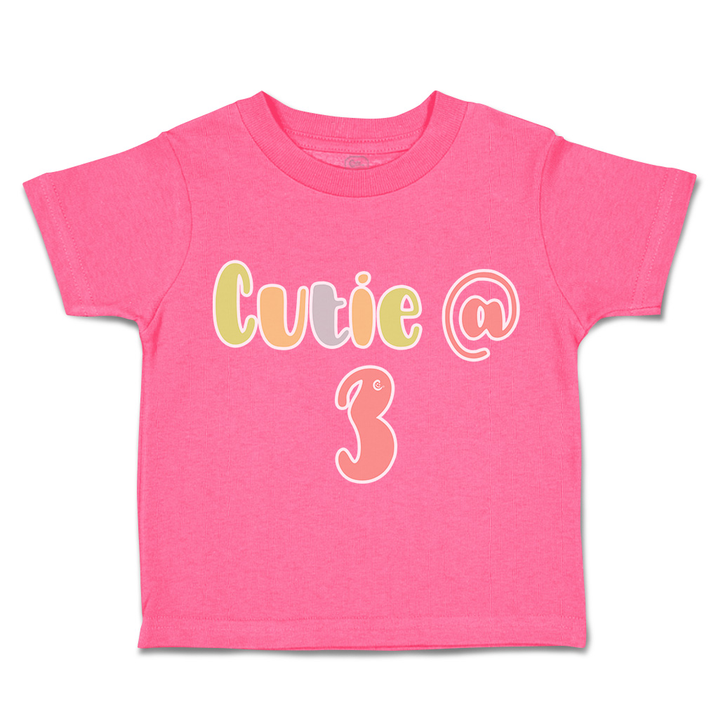 Toddler T-Shirt Cutie at 3 Cotton Boy & Girl Clothes Funny Tee - Picture 7 of 14