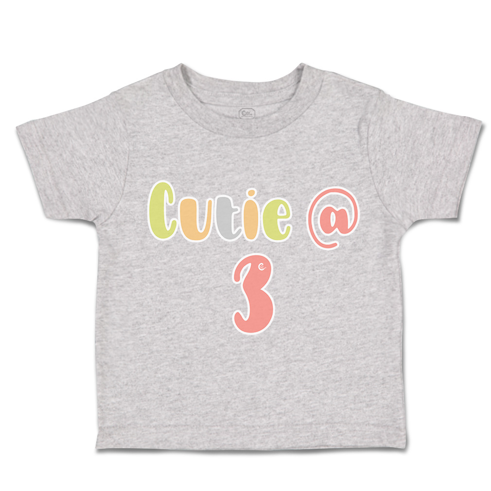 Toddler T-Shirt Cutie at 3 Cotton Boy & Girl Clothes Funny Tee - Picture 10 of 14