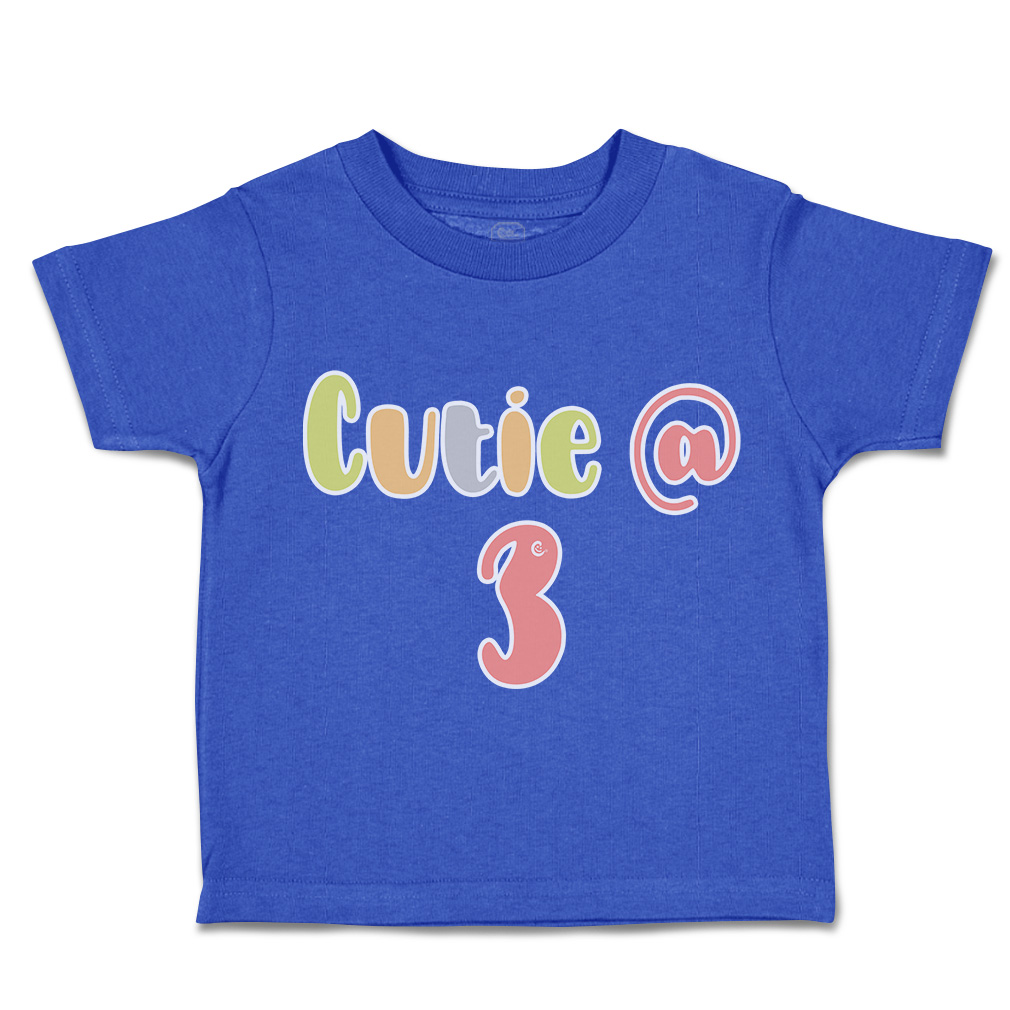 Toddler T-Shirt Cutie at 3 Cotton Boy & Girl Clothes Funny Tee - Picture 12 of 14