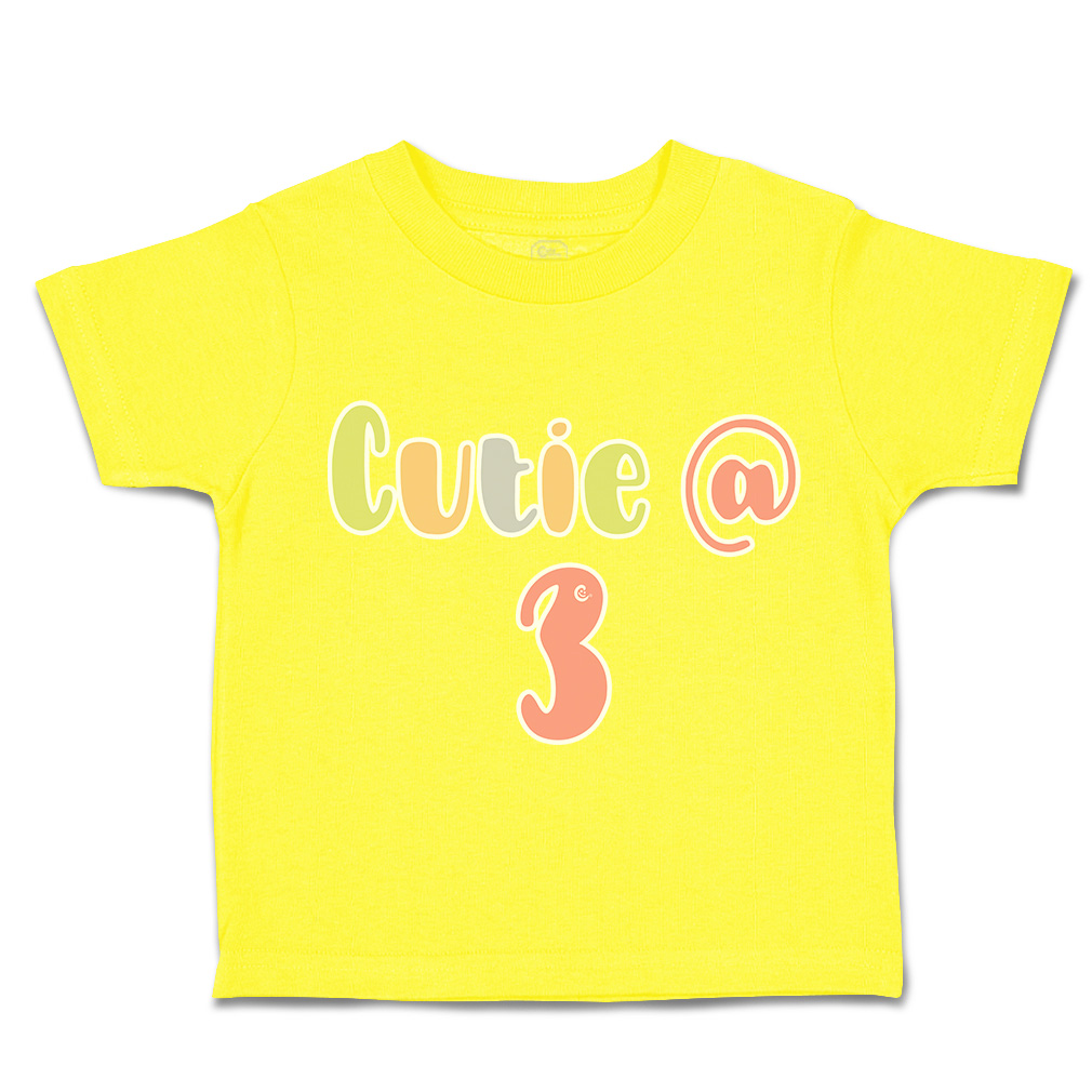 Toddler T-Shirt Cutie at 3 Cotton Boy & Girl Clothes Funny Tee - Picture 14 of 14