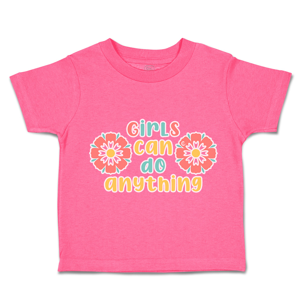 Toddler T-Shirt Girls Can Do Anything Flowers Cotton Boy & Girl Clothes - Picture 7 of 14