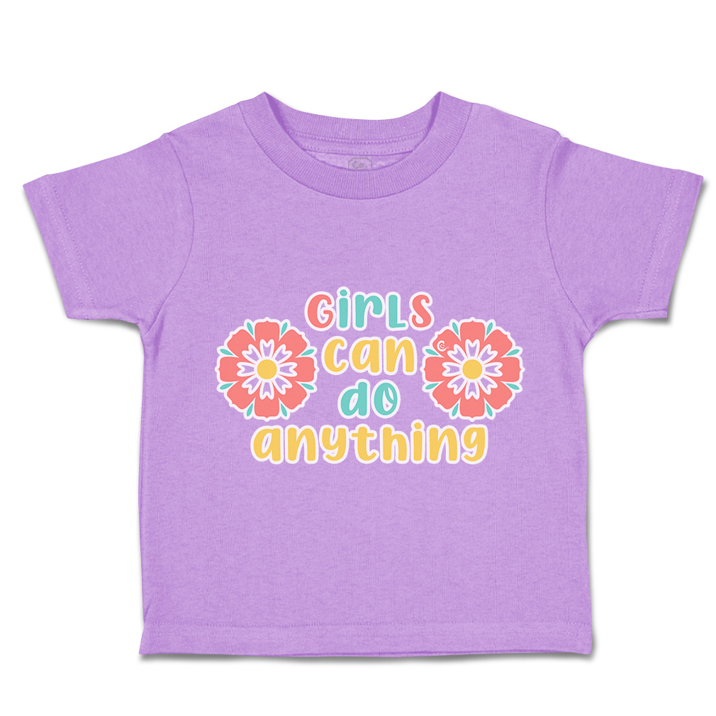 Toddler T-Shirt Girls Can Do Anything Flowers Cotton Boy & Girl Clothes - Picture 5 of 14