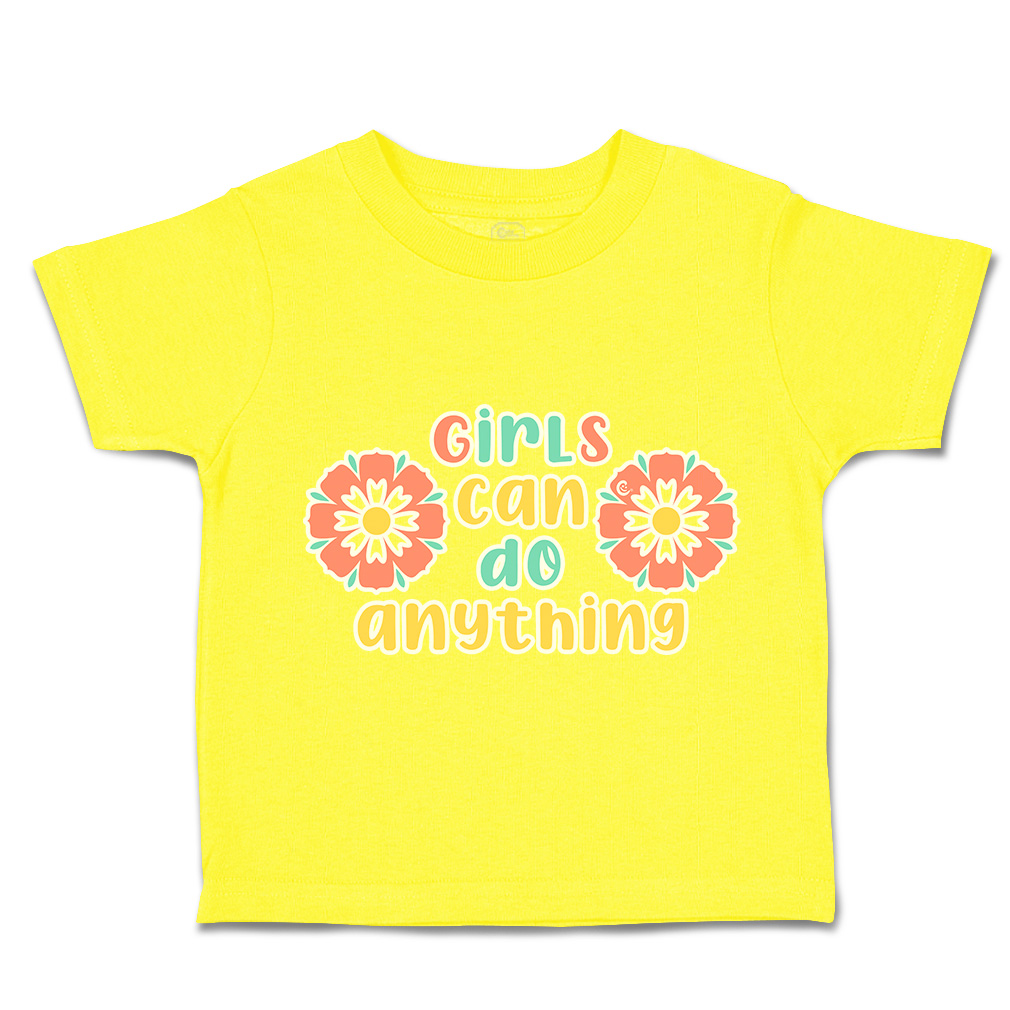 Toddler T-Shirt Girls Can Do Anything Flowers Cotton Boy & Girl Clothes - Picture 14 of 14