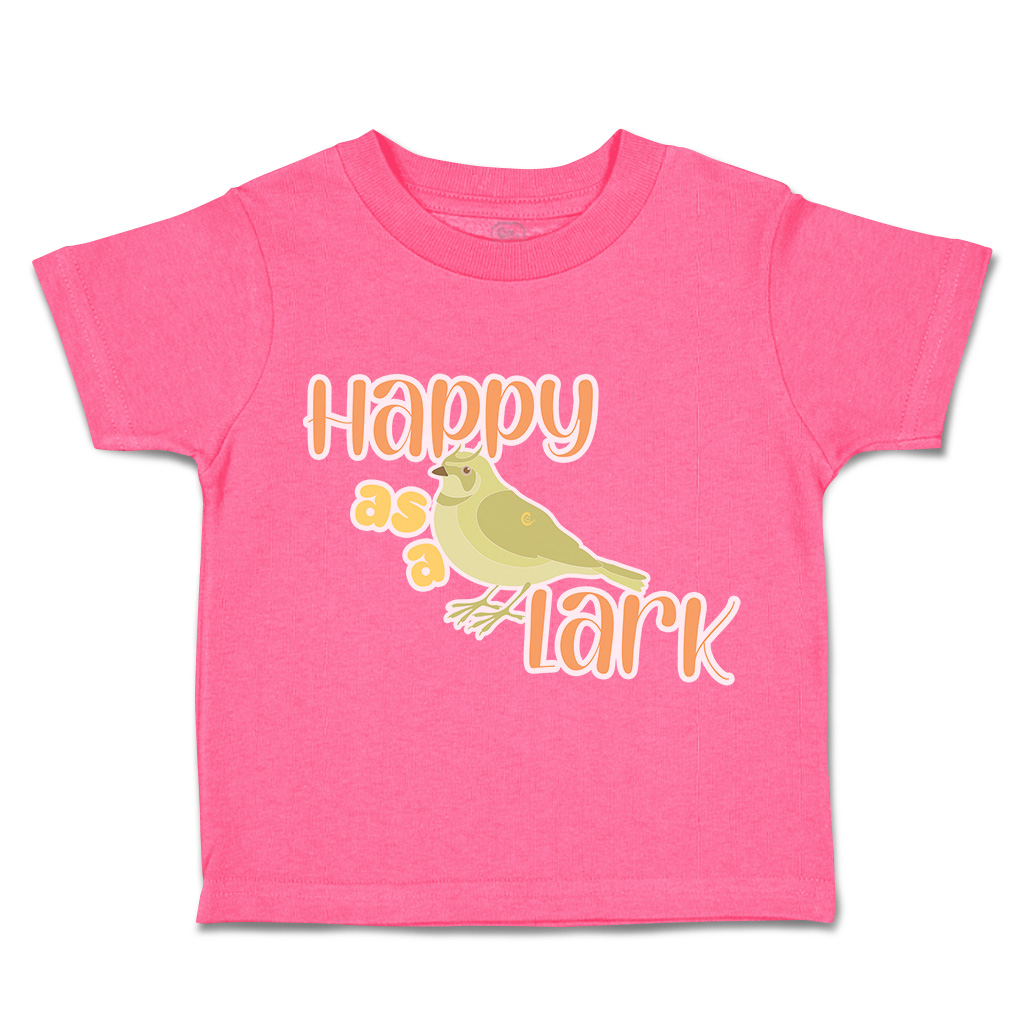 Toddler T-Shirt Happy as A Lark Birds Cotton Boy & Girl Clothes Funny Tee - Picture 7 of 14