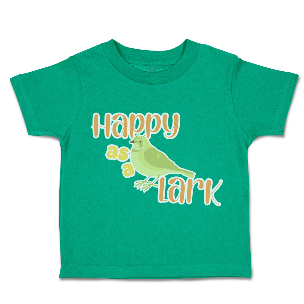 Toddler T-Shirt Happy as A Lark Birds Cotton Boy & Girl Clothes Funny Tee - Picture 8 of 14