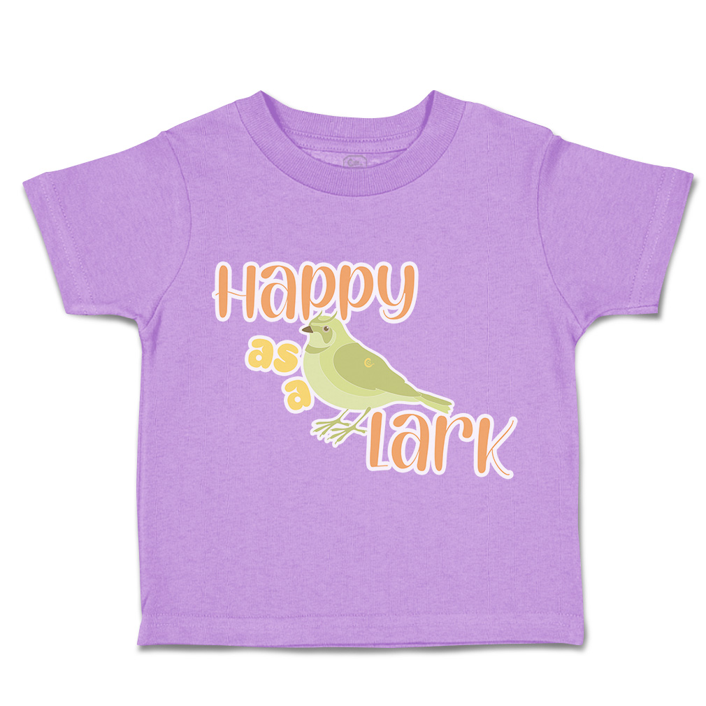 Toddler T-Shirt Happy as A Lark Birds Cotton Boy & Girl Clothes Funny Tee - Picture 5 of 14