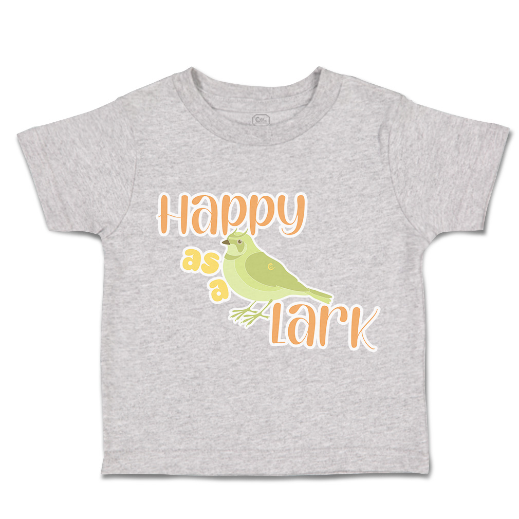 Toddler T-Shirt Happy as A Lark Birds Cotton Boy & Girl Clothes Funny Tee - Picture 10 of 14
