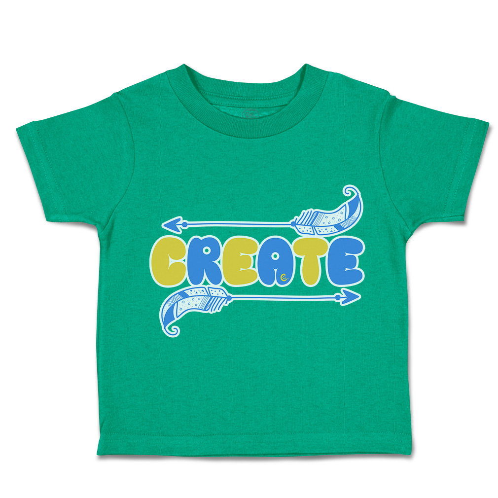 Toddler T-Shirt Create Feather Arrow Cotton Boy & Girl Clothes Funny Tee - Picture 8 of 14