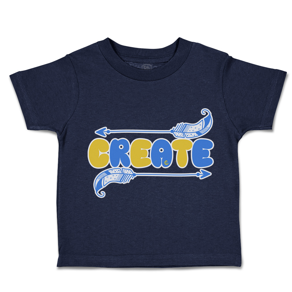 Toddler T-Shirt Create Feather Arrow Cotton Boy & Girl Clothes Funny Tee - Picture 9 of 14