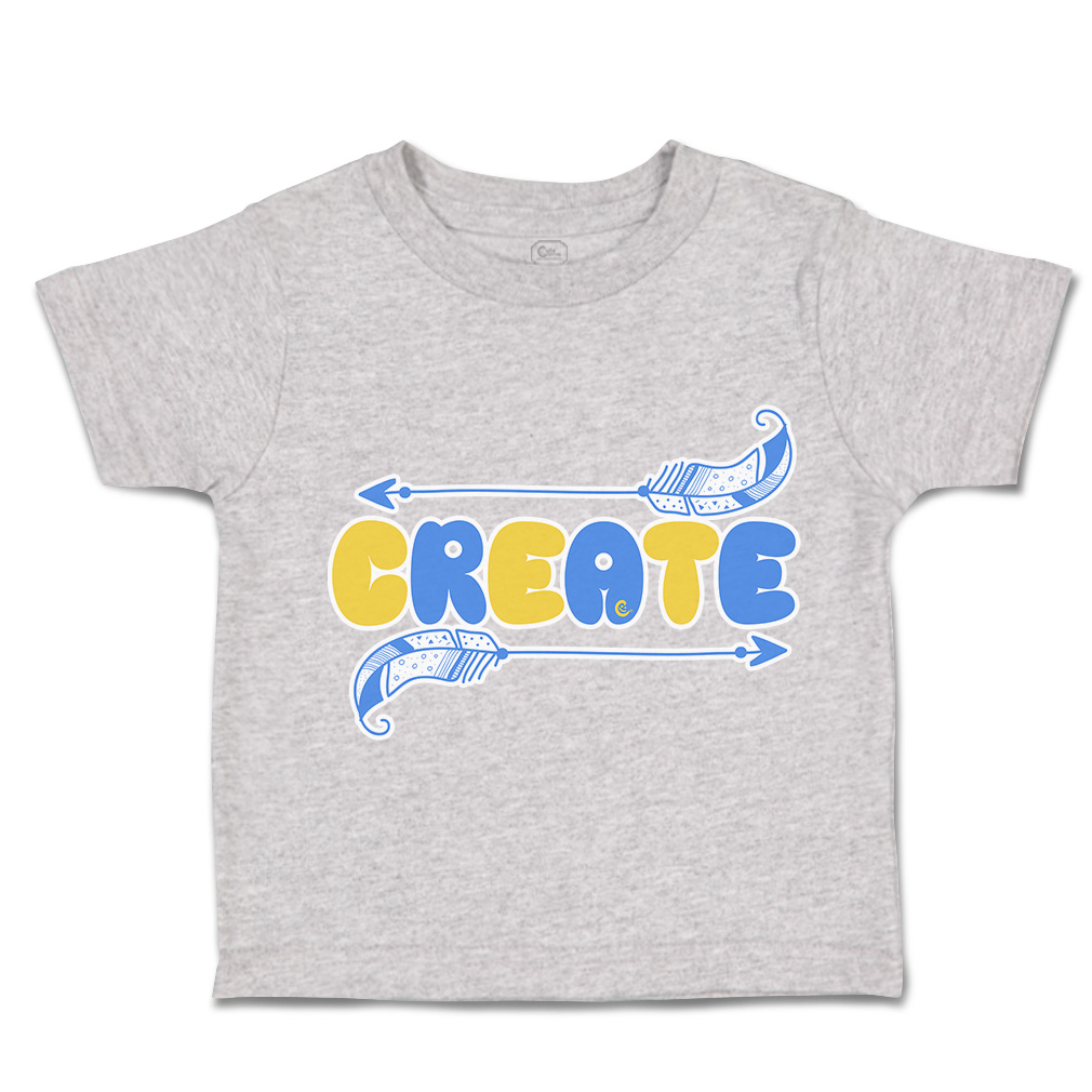 Toddler T-Shirt Create Feather Arrow Cotton Boy & Girl Clothes Funny Tee - Picture 10 of 14