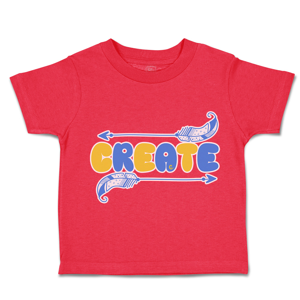 Toddler T-Shirt Create Feather Arrow Cotton Boy & Girl Clothes Funny Tee - Picture 11 of 14