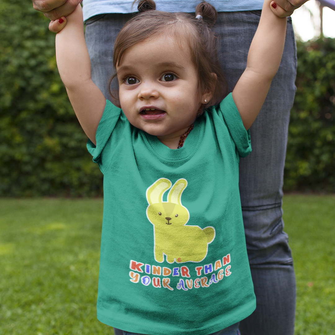 Toddler T-Shirt Kinder than Your Average Rabbit Cotton Boy & Girl Clothes - Picture 2 of 14
