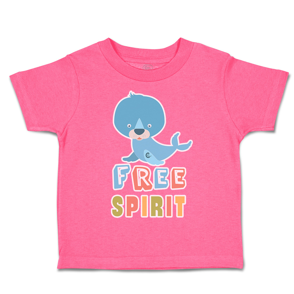 Toddler T-Shirt Free Spirit Seal Cotton Boy & Girl Clothes Funny Tee - Picture 7 of 14