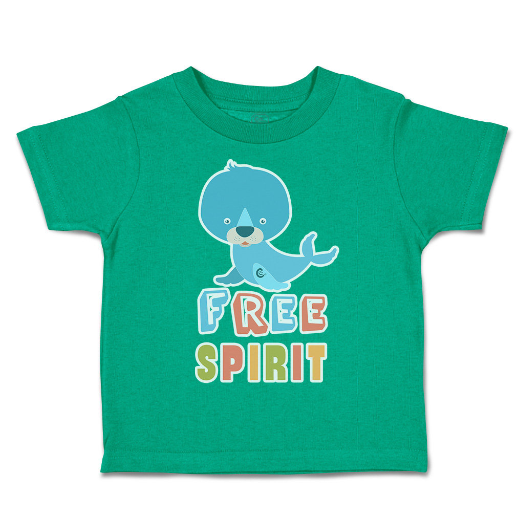 Toddler T-Shirt Free Spirit Seal Cotton Boy & Girl Clothes Funny Tee - Picture 8 of 14