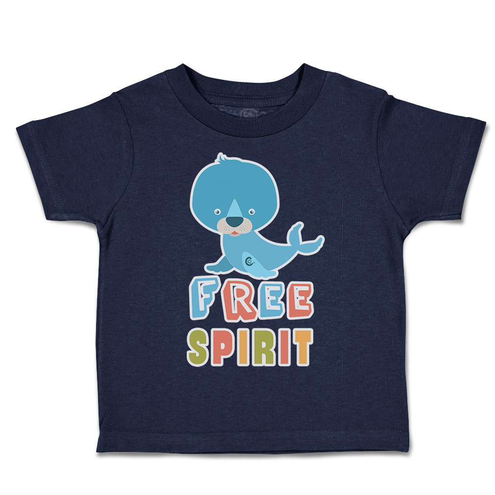 Toddler T-Shirt Free Spirit Seal Cotton Boy & Girl Clothes Funny Tee - Picture 9 of 14