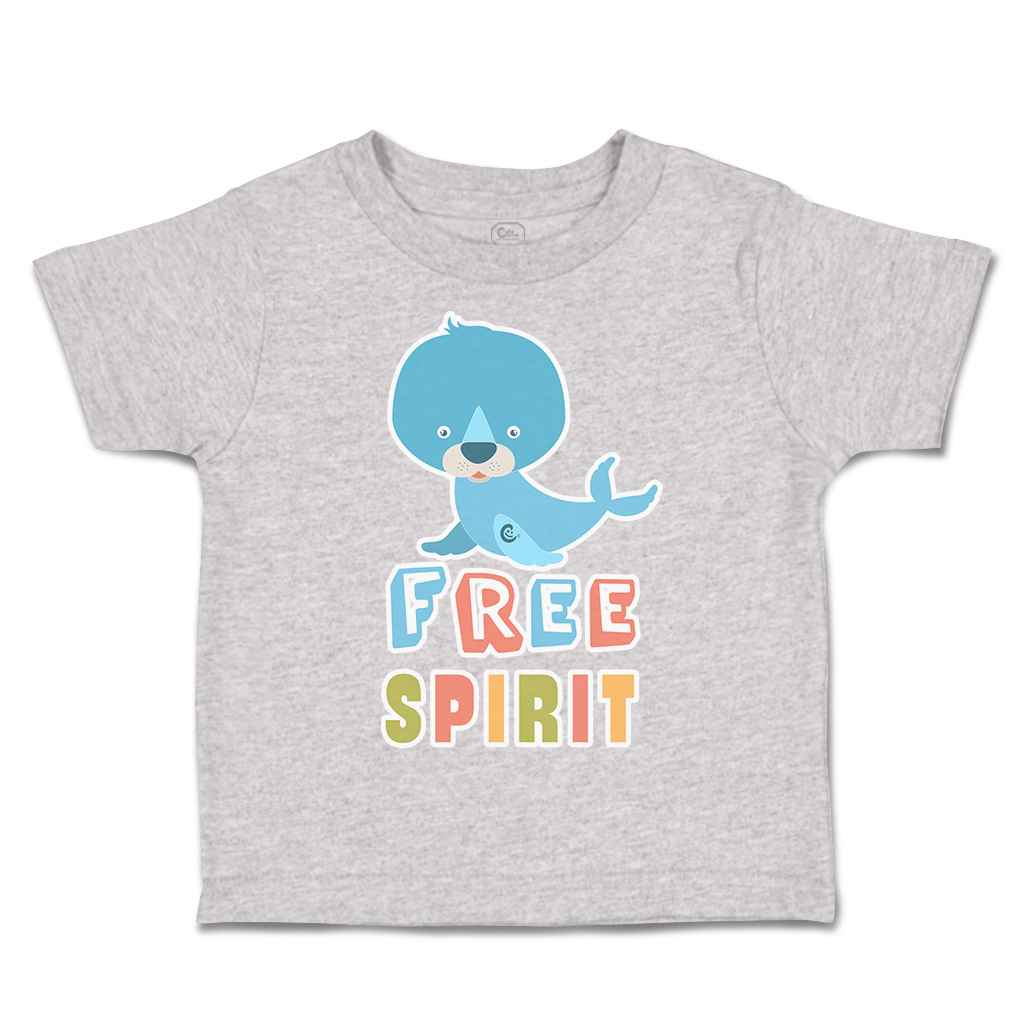 Toddler T-Shirt Free Spirit Seal Cotton Boy & Girl Clothes Funny Tee - Picture 10 of 14