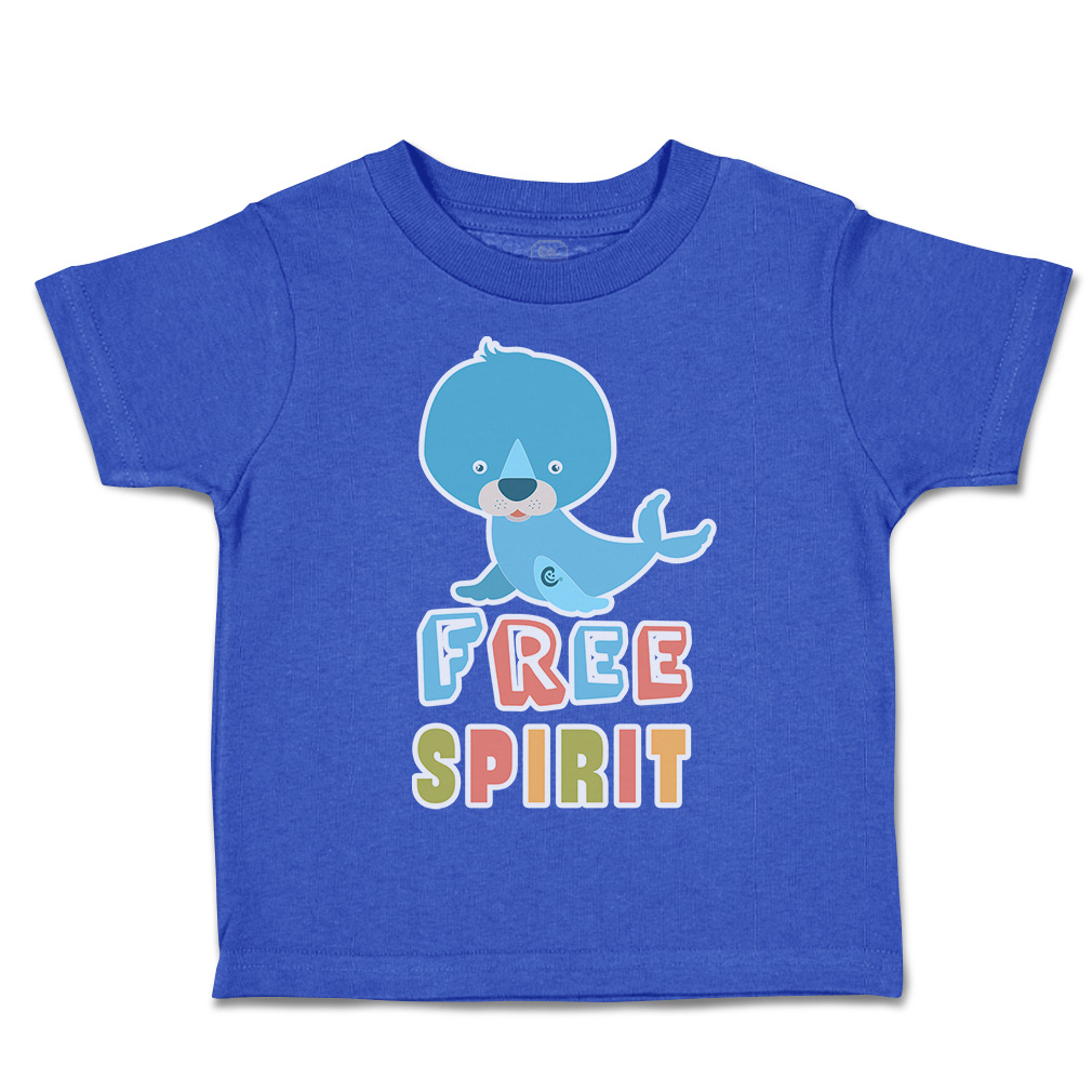 Toddler T-Shirt Free Spirit Seal Cotton Boy & Girl Clothes Funny Tee - Picture 12 of 14