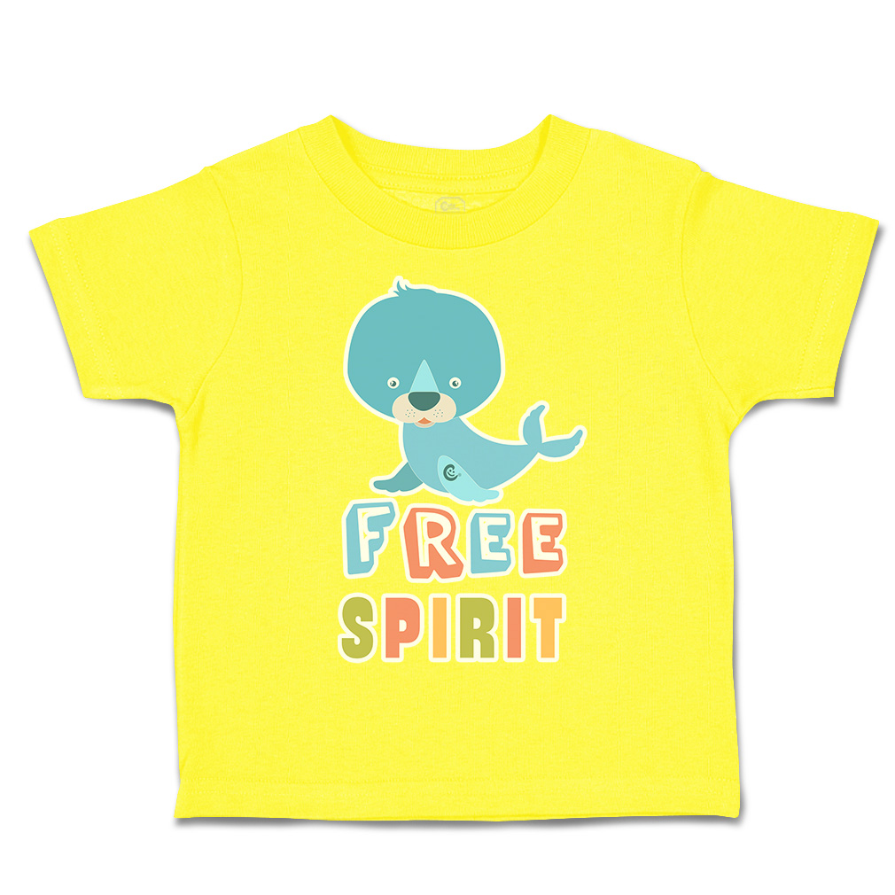 Toddler T-Shirt Free Spirit Seal Cotton Boy & Girl Clothes Funny Tee - Picture 14 of 14