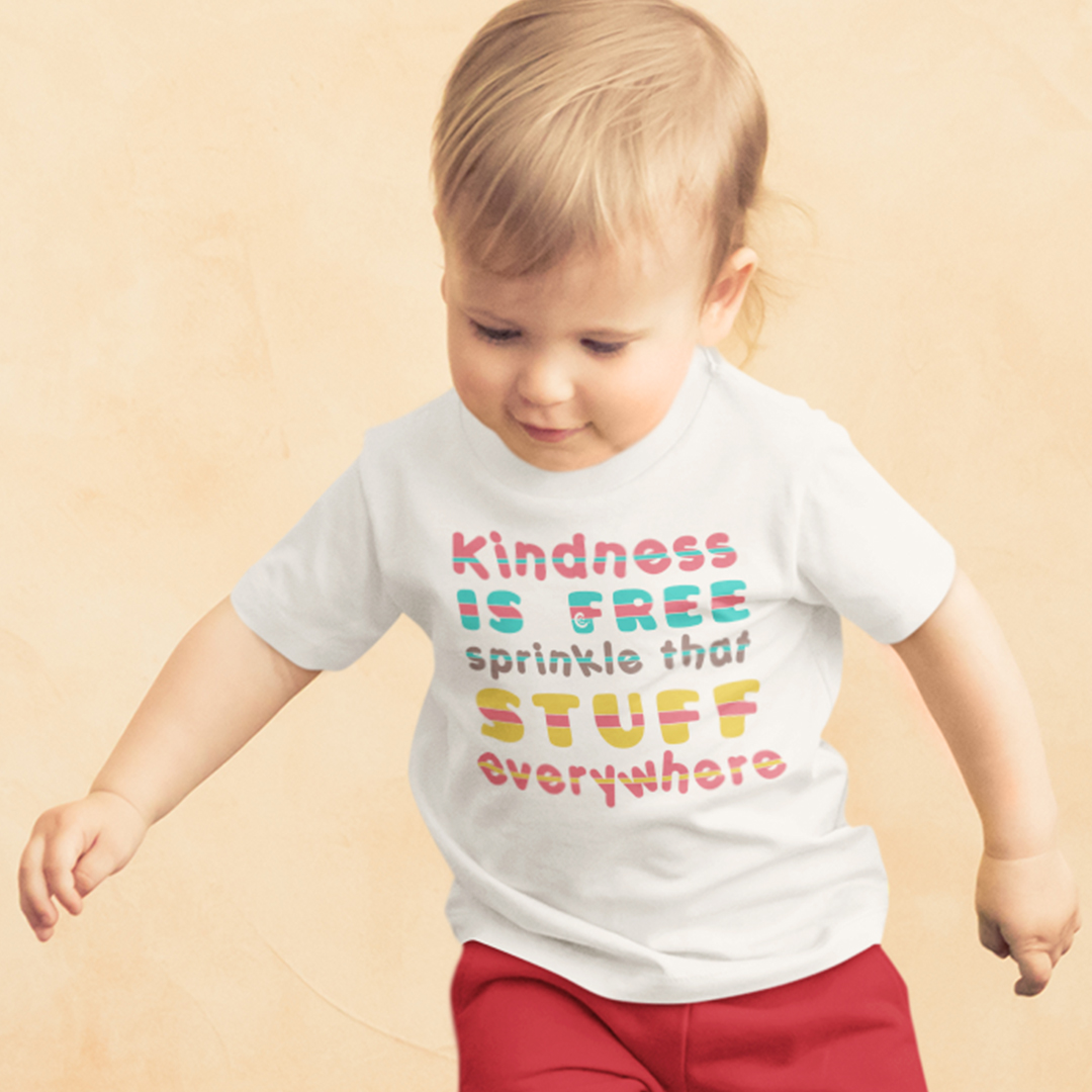 Toddler T-Shirt Kindness Is Free Sprinkle Stuff Everywhere Boy & Girl Clothes - Picture 2 of 14
