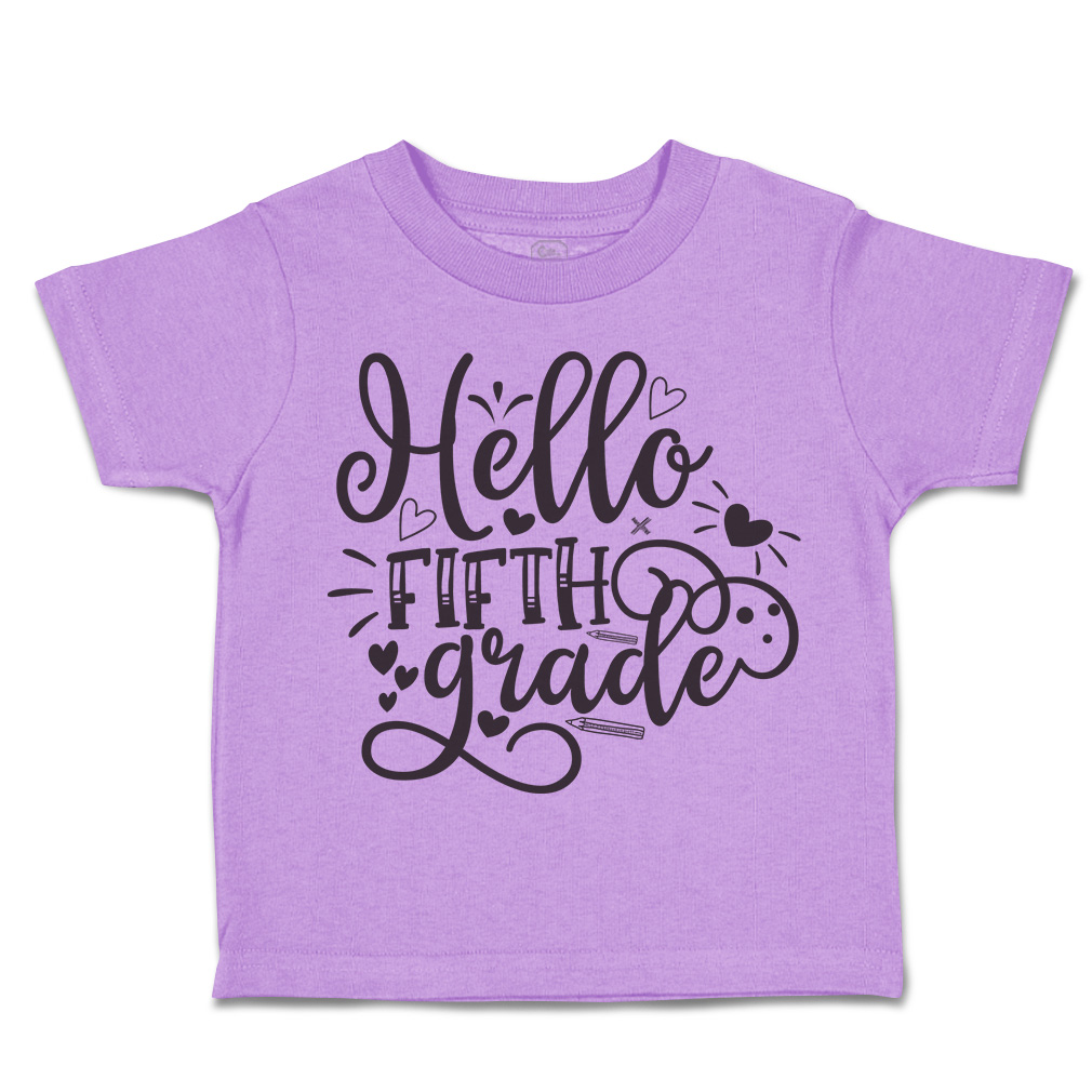 Toddler T-Shirt Hello Fifth Grade Style B Back to Class Boy & Girl Clothes Crown - Picture 5 of 14