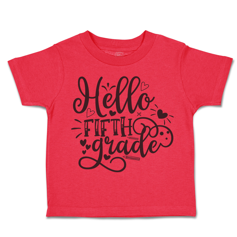 Toddler T-Shirt Hello Fifth Grade Style B Back to Class Boy & Girl Clothes Crown - Picture 12 of 14