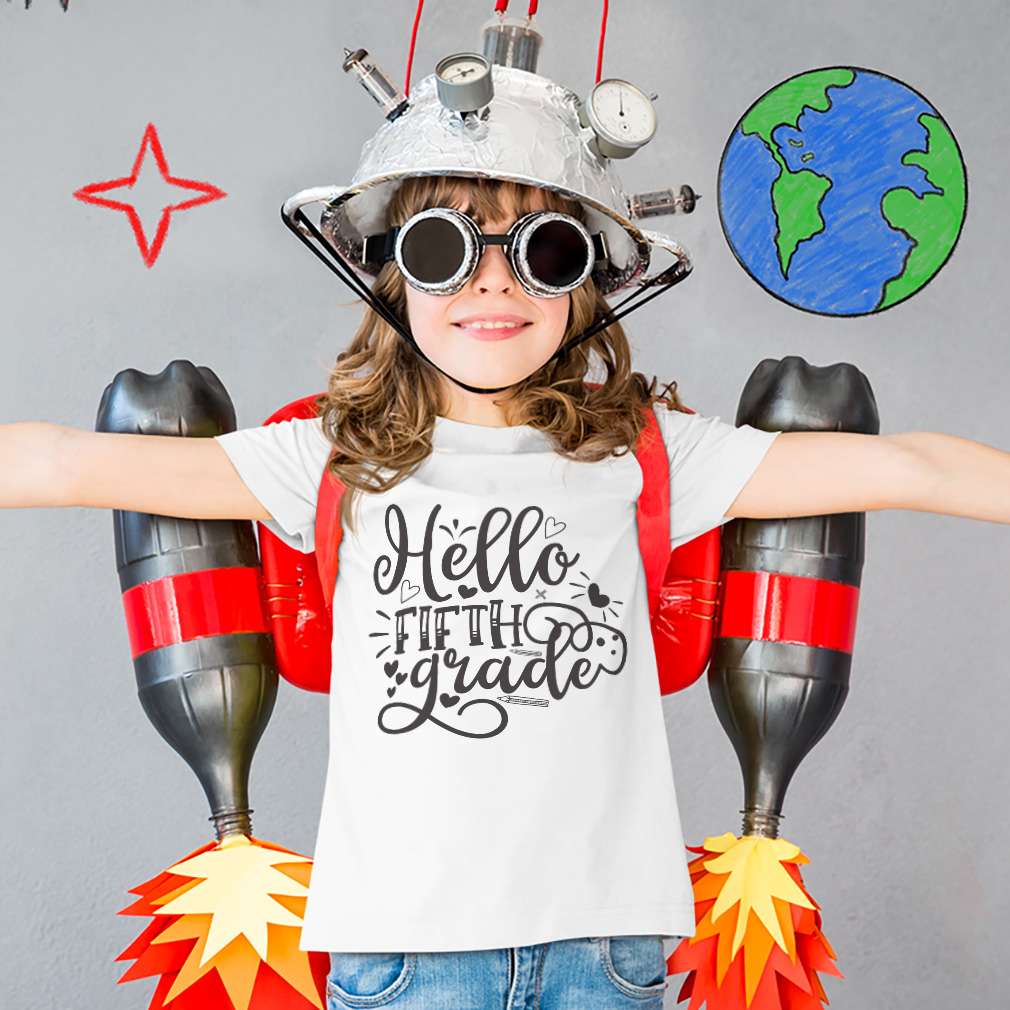 Toddler T-Shirt Hello Fifth Grade Style B Back to Class Boy & Girl Clothes Crown - Picture 2 of 14