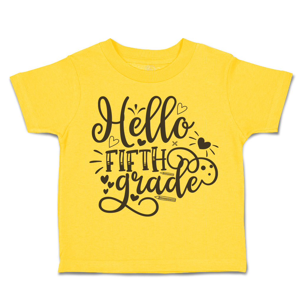 Toddler T-Shirt Hello Fifth Grade Style B Back to Class Boy & Girl Clothes Crown - Picture 14 of 14