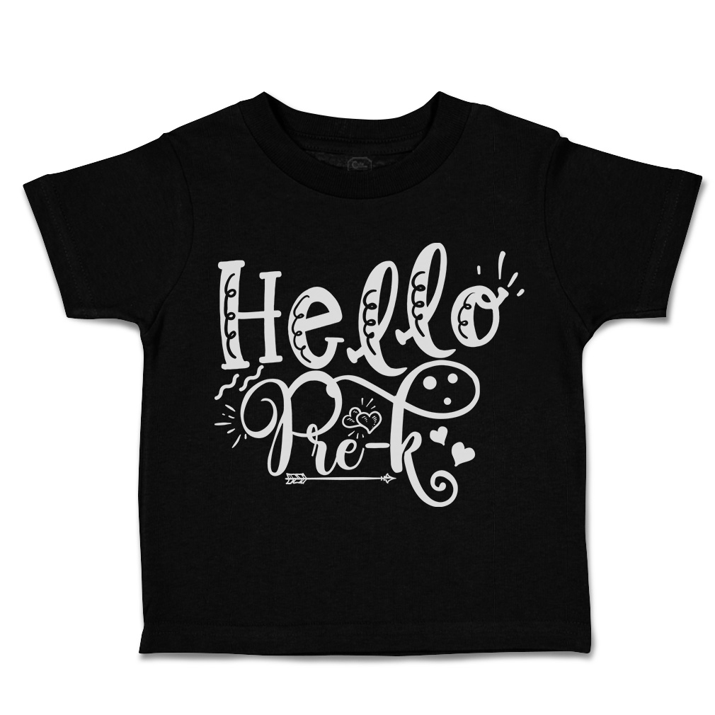 Toddler T-Shirt Hello Pre-K Style A Cotton Back to Class Boy & Girl Clothes - Picture 8 of 14