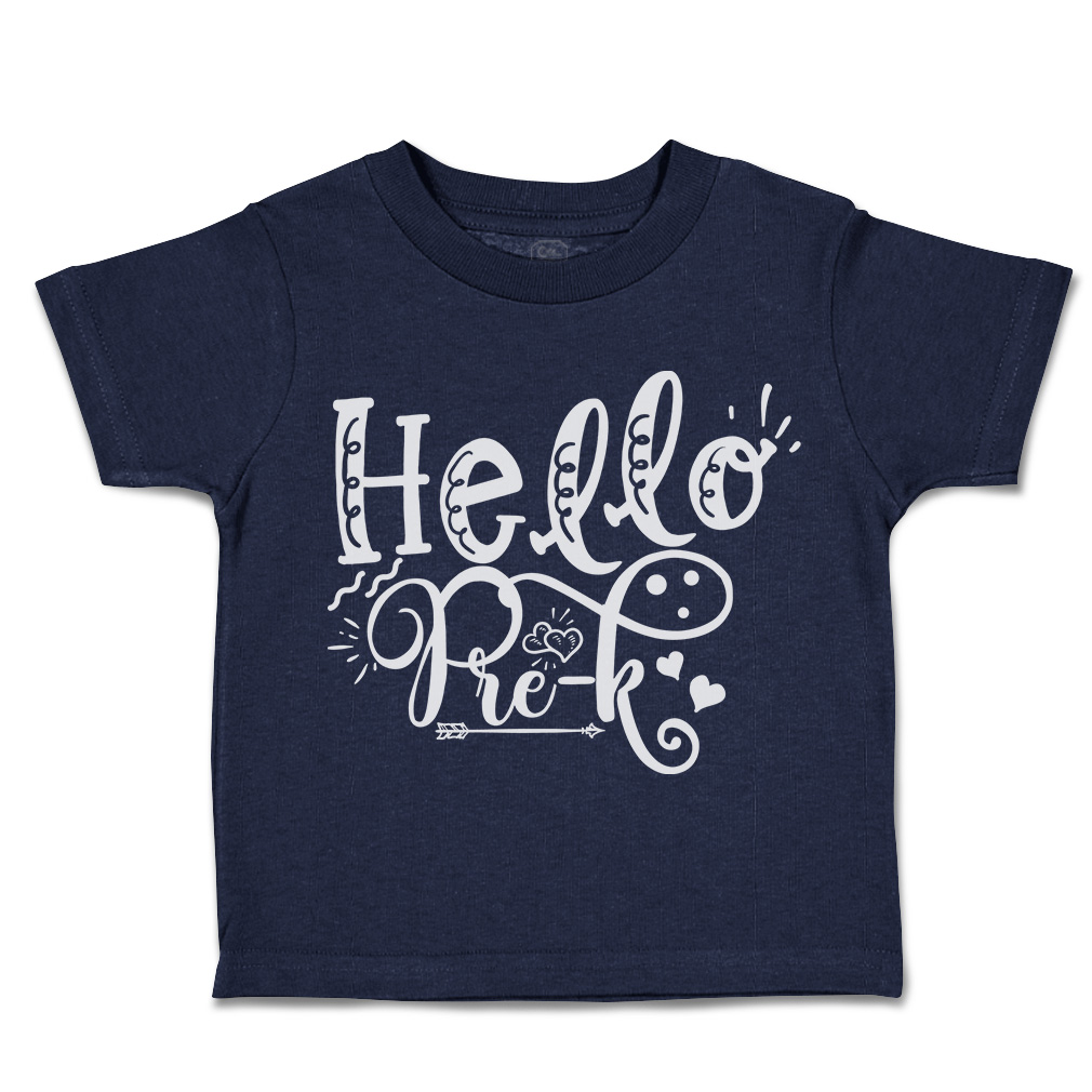 Toddler T-Shirt Hello Pre-K Style A Cotton Back to Class Boy & Girl Clothes - Picture 10 of 14