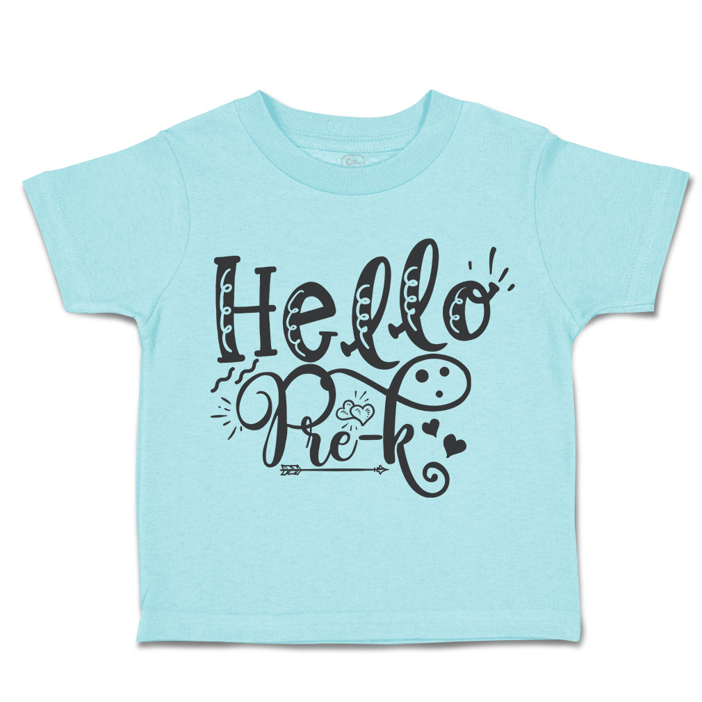 Toddler T-Shirt Hello Pre-K Style A Cotton Back to Class Boy & Girl Clothes - Picture 6 of 14