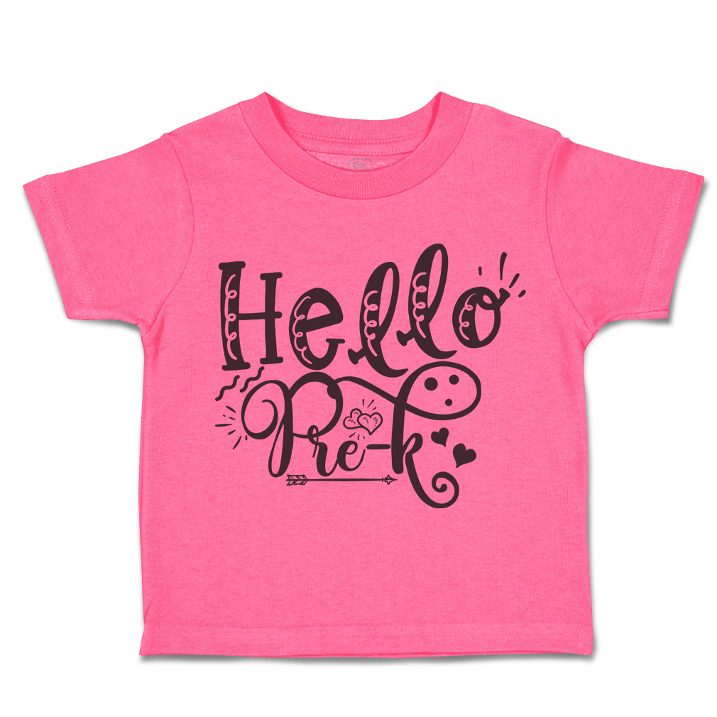 Toddler T-Shirt Hello Pre-K Style A Cotton Back to Class Boy & Girl Clothes - Picture 7 of 14