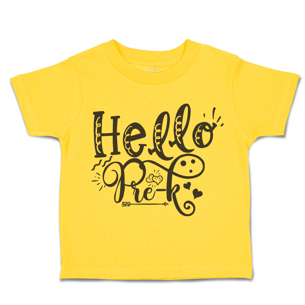 Toddler T-Shirt Hello Pre-K Style A Cotton Back to Class Boy & Girl Clothes - Picture 14 of 14