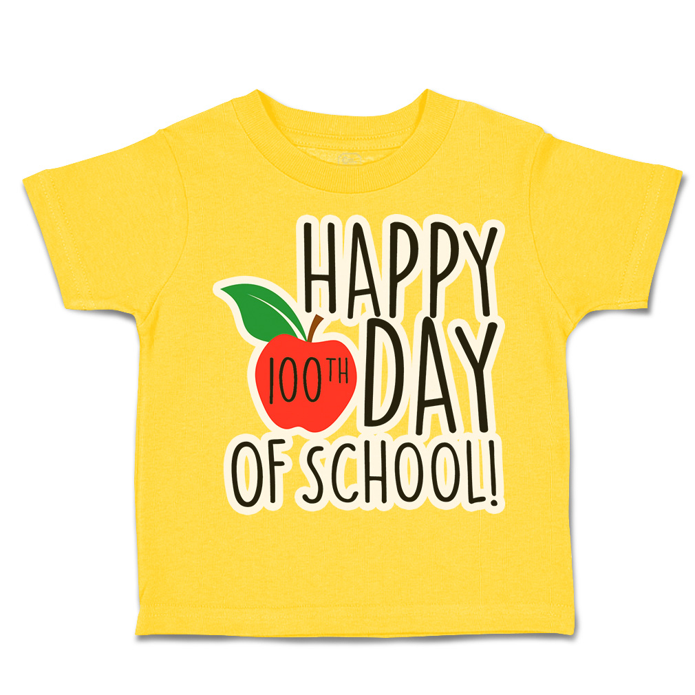 Toddler T-Shirt Happy 100Th Day of School Back to Class Boy & Girl Clothes - Picture 14 of 14