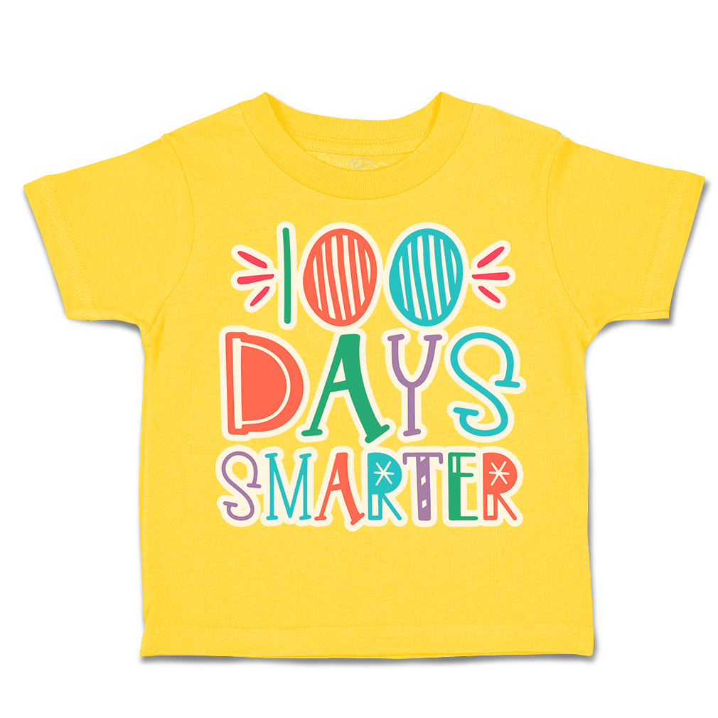 Toddler T-Shirt 100 Days Smarter Style G Cotton Back to Class Boy & Girl Clothes - Picture 14 of 14
