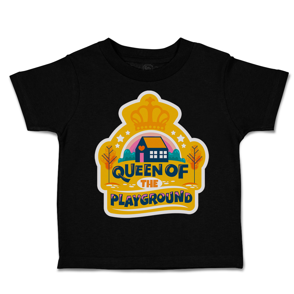 Toddler T-Shirt Queen of The Playground Cotton Back to Class Boy & Girl Clothes - Picture 8 of 14